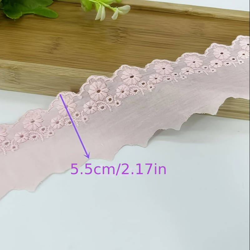 2 Yards Embroidery Flowers Lace Fabric Lace Diy Sewing - Temu Canada