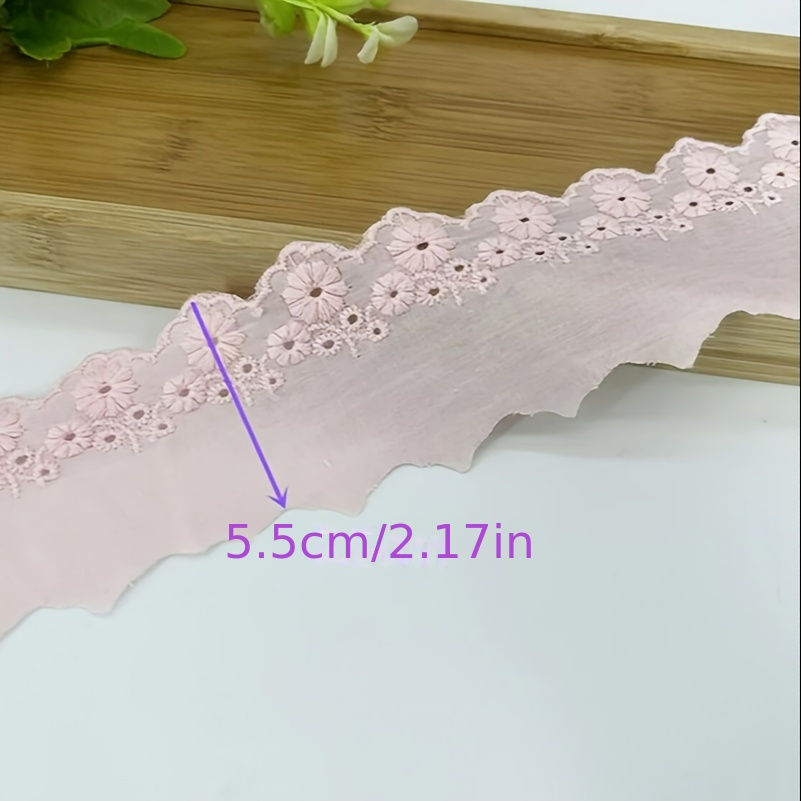 2 Yards Wide Flower Embroidery Lace Fabric Decoration Strip - Temu