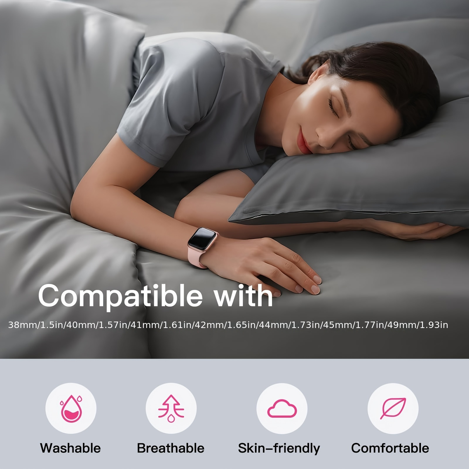 Sports Silicone Strap Compatible with for apple Watch Strap 40mm 38mm 41mm 44mm 45mm 42mm 49mm for Women and Men, Soft Wristband Waterproof Replacement Sports Strap, Suitable for iWatch Strap Series 9 8 7 6 5 4 3 2 1 SE Ultra