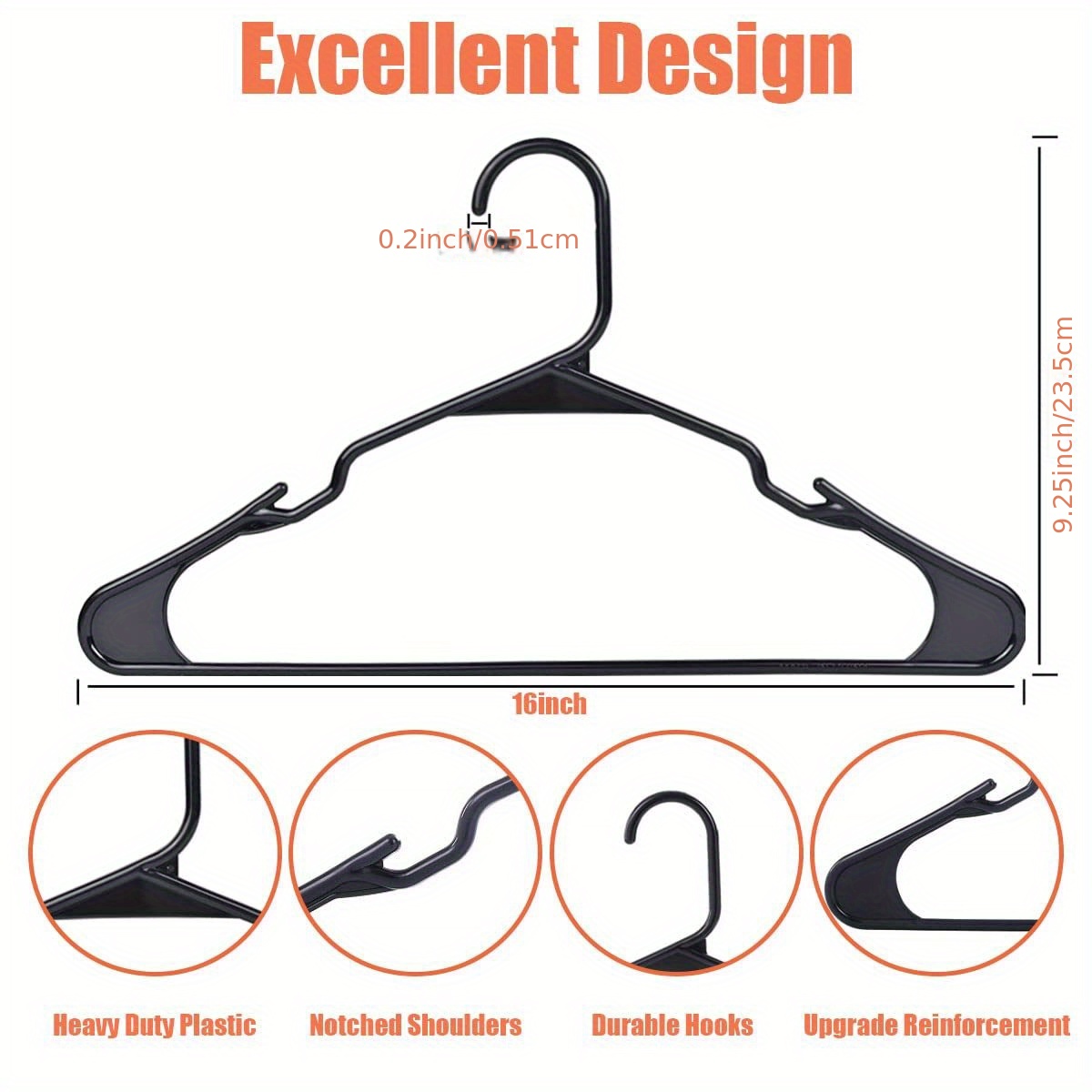 Plastic Clothes Hangers With Shoulder Grooves, Non-slip Clothes Hangers  With Sturdy Clothing Notched Hangers, Heavy Duty Coat Hangers For Closet,  Laundry Hangers For Adult Coat, Suit, Dress, Household Storage Organizer  For Bedroom