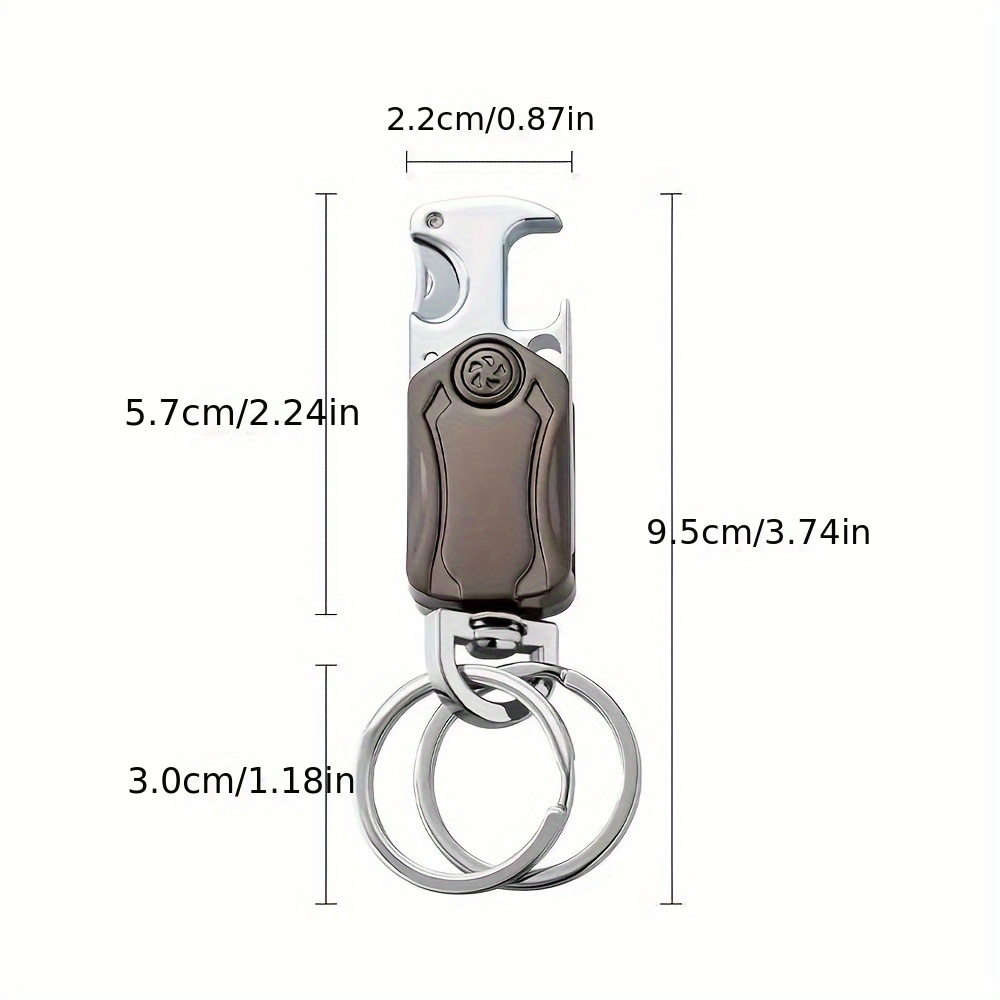 [Customer Favorite] 1pc/5pcs Men's Multifunctional Keychain with Rotatable Finger Gyro Relax Keychain, Portable Bottle Opener Mobile Phone Holder Keychain, Gift for Father, Husband, Male Friend details 3