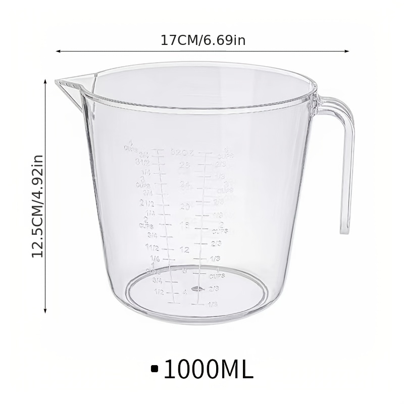 Large Capacity Glass Measuring Cup With Scale, Handle, Milliliter