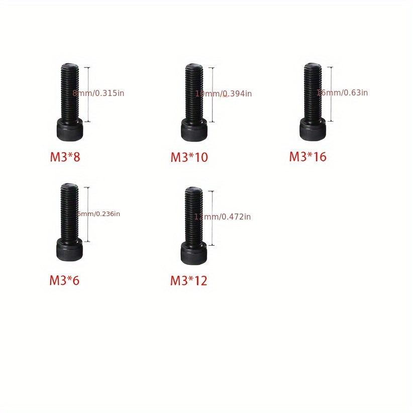 Tornillos Allen de color negro M3 x 15 de grado 12.9 de alta resistencia,  tornillos Allen de color propio, DIN 912, paquete de 5 unidades