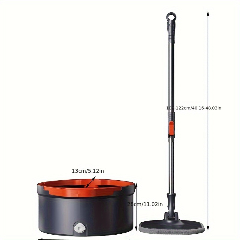 spin mop and bucket set with 2 microfiber mop heads and self cleaning wash   rotating square mop for hardwood tile marble floors plastic suitable for living room bedroom bathroom kitchen patio no electricity needed details 12