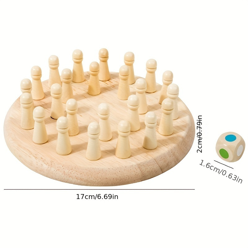 Wood Memory Chess Game - Wood Memory Matching Puzzle Toy With Parent-child Learning, Concentration Training & Thinking Game Suitable For, Educational Board Game Gift For & (memory Chess)
