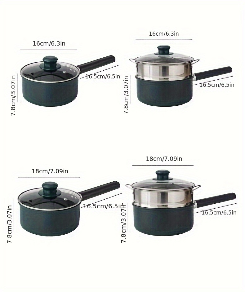 Small Pot With Steamer, Small Cooking Pot, Steamer, Milk Pot, Non-stick  Pot, Cooking Noodle Household Small Pot, Electric Magnetic Stove, Gas Stove  Universal - Temu