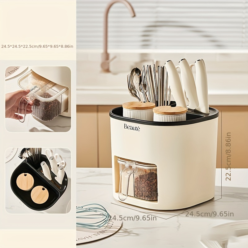 Kitchen Condiment Storage Cabinet Chopsticks Knife Holder - Temu