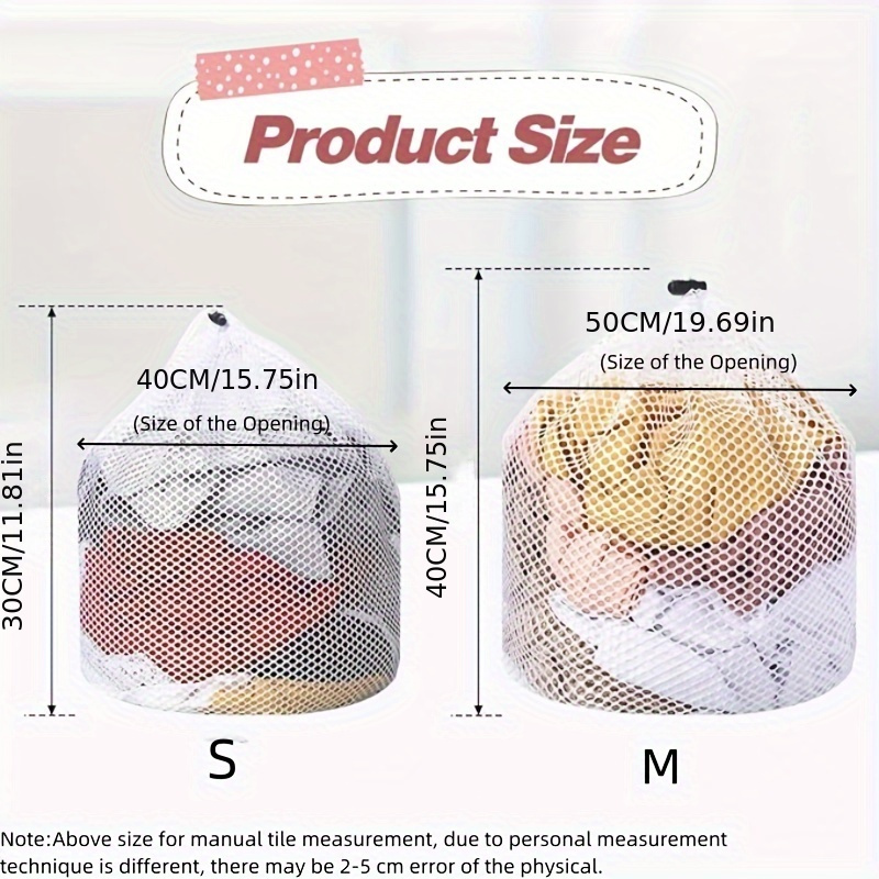 4-Piece Honeycomb Mesh Laundry Bag Set (S,M,L,XL) - For Delicates, Bras, Socks