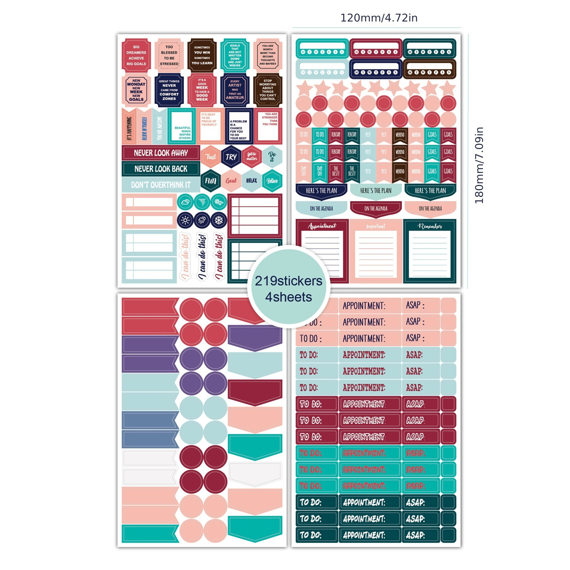 Aesthetic Planner Stickers For Fun Planning / 1345 Monthly - Temu