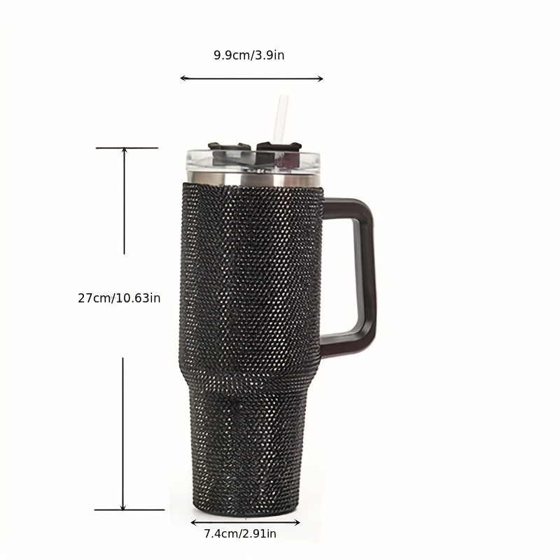 Glitter Tumbler With Lid And Straw, Stainless Steel Thermal Water Bottle,  Shiny Vacuum Water Cups, Summer Winter Drinkware, Travel Accessories - Temu