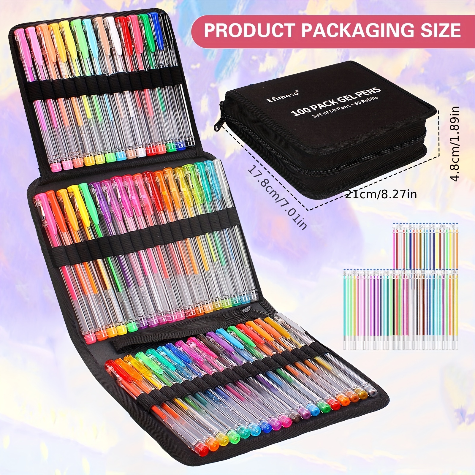  Soucolor Glitter Gel Pens with Gel Pens with Adult Coloring  Books and Travel Case : Arts, Crafts & Sewing
