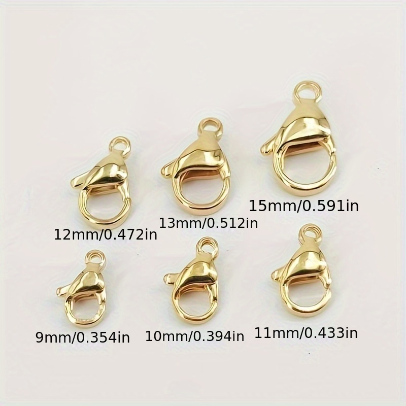 100pcs Stainless Steel Lobster Claw Clasps Gold Plated Lobster Claw Clasps  For Jewelry Necklaces Bracelet Making