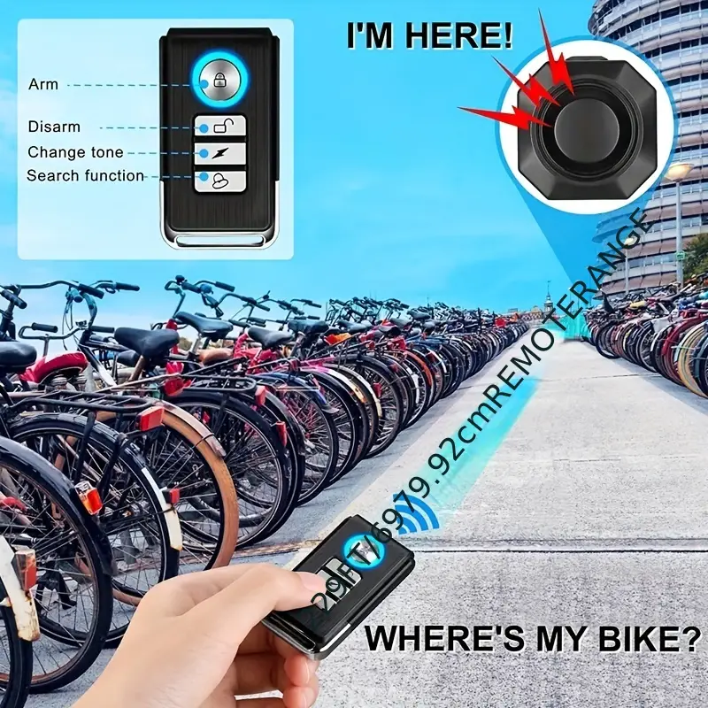Wireless Anti theft Bike Alarm 110db Burglar Vibration - Temu