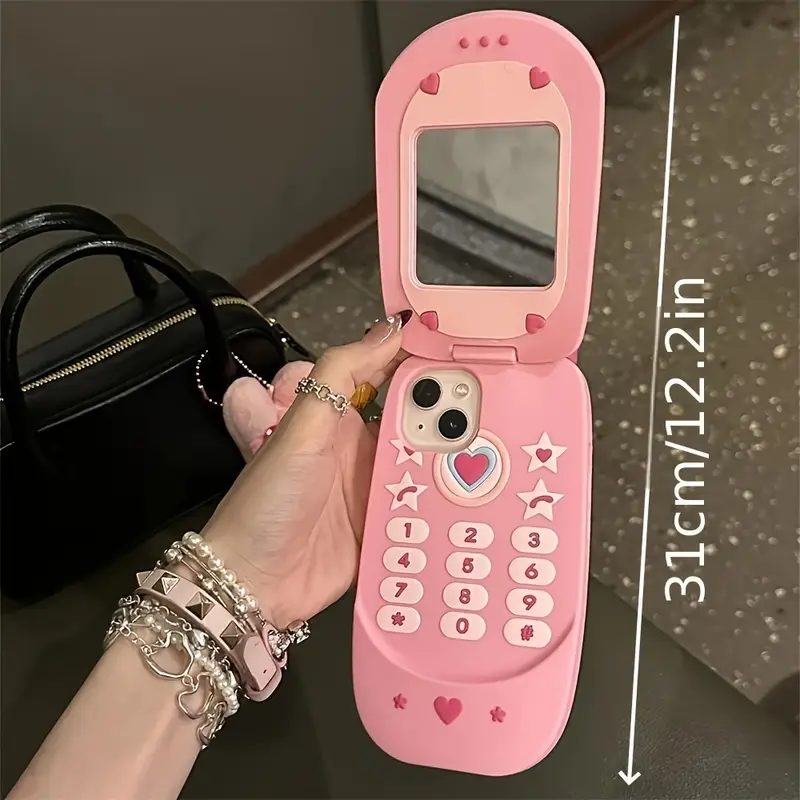 phone case korean cute 3d pink cellphone model flip mirror - Temu Nigeria phone case korean cute 3d pink cellphone model flip mirror - Temu Nigeria