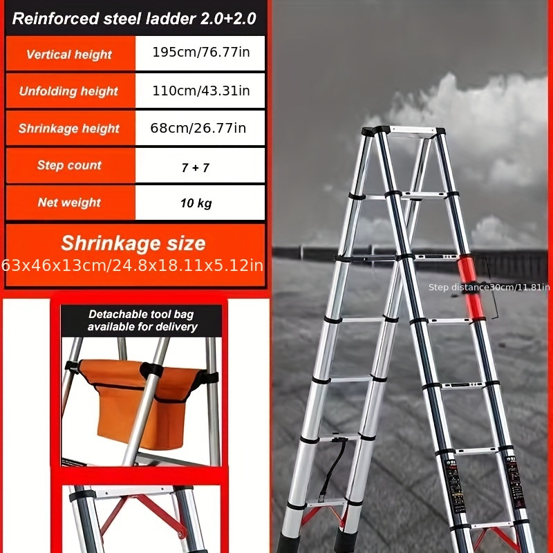 2-Pack Attic Ladder Hinge Replacement Kit – Galvanized Steel Step Ladder Tie Rod For Folding Loft Stairs (Small Or Large Sizes)