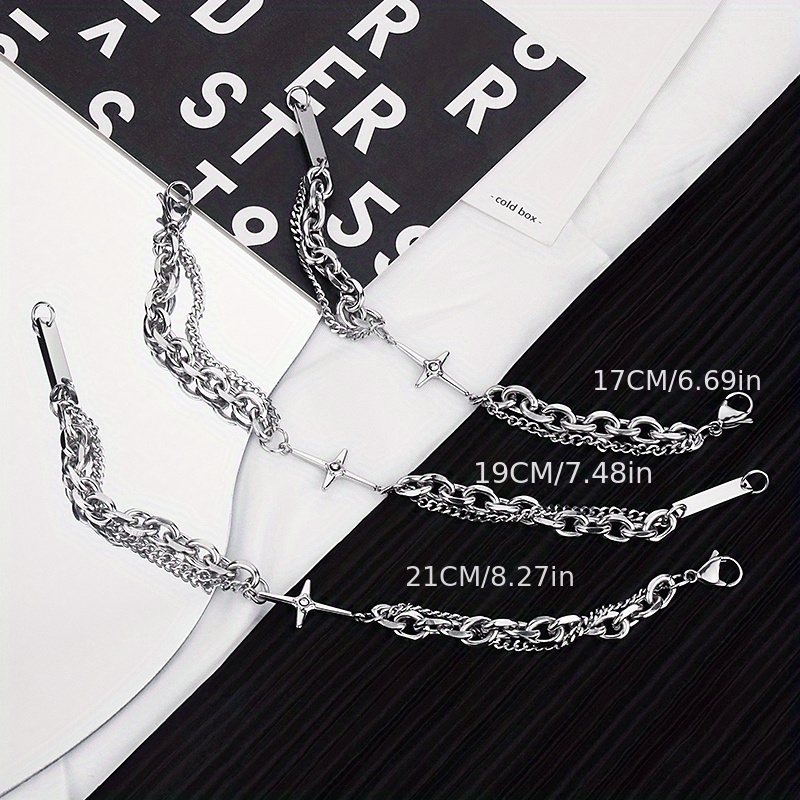 Pulsera de acero de titanio Starlight para hombres, Diseño de nicho retro de moda, Accesorios para hombres, Pulsera de hip-hop fresca para chicas, Aleación de cruz