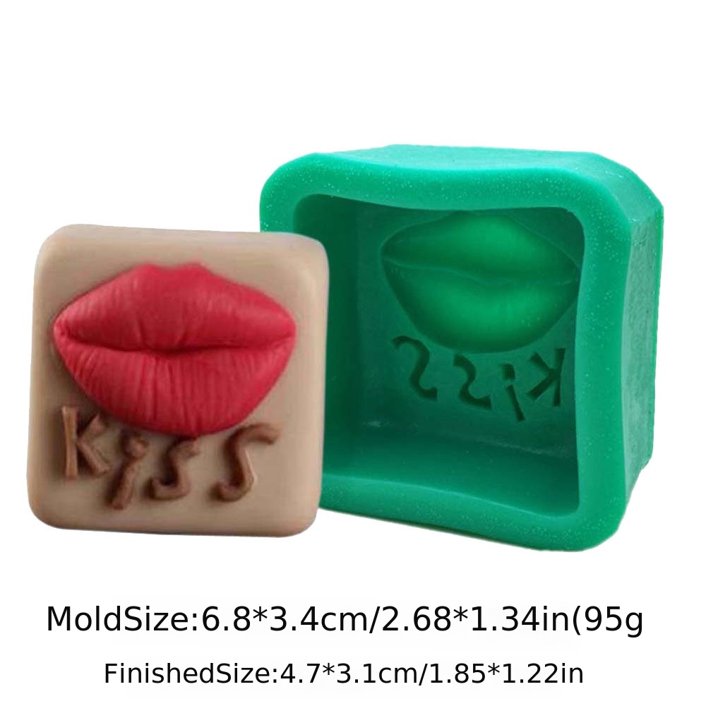 Valentine's Day Love Heart Red Lips Rose Style Silicone Mold DIY  Aromatherapy Candle Chocolate for Valentine's