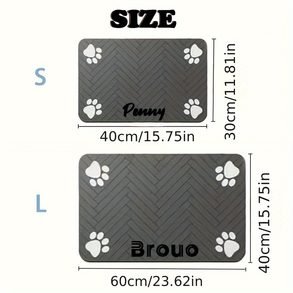 Customizable Quick-Pet Feeding Mat with Paw Print Design