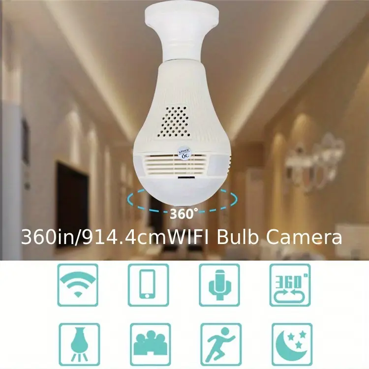 v380 cloud storage 1 3mp wifi bulb lamp camera panoramic 360 lamp bulb 2 4ghz wifi ip camera v380 bulb network camera details 3