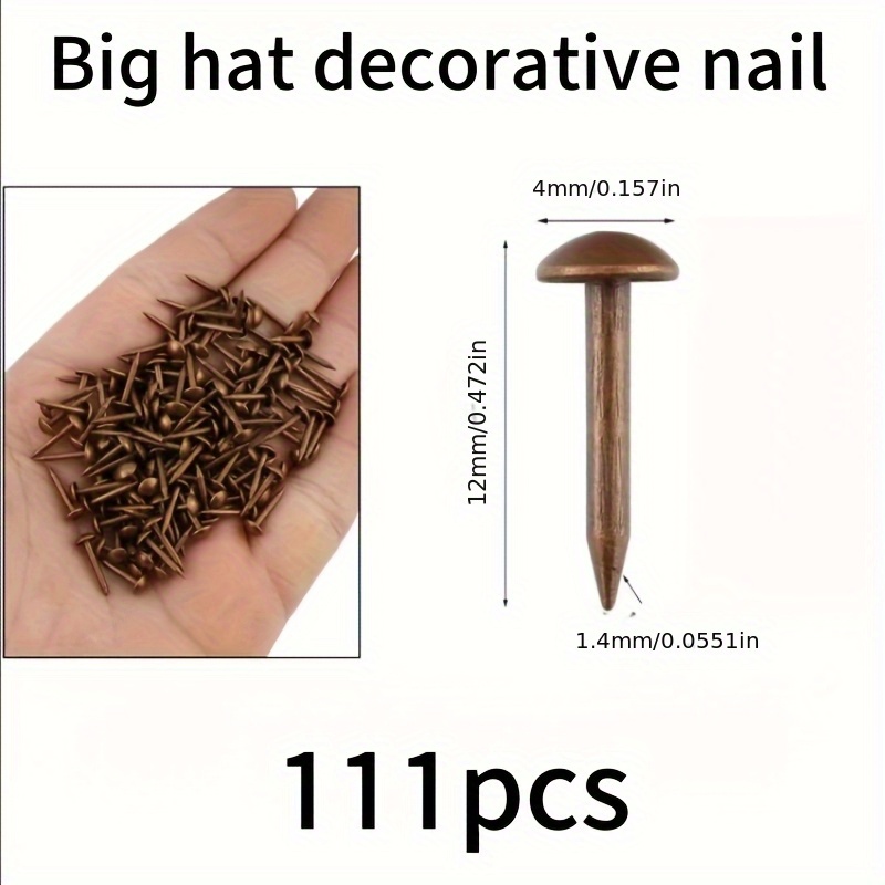 TEMU New Style, Vintage Red Decorative Nails, Round Head Nails, Decorative Nails, Push Pins, Iron Sofa Nails, Soft Cover Round Head Decorative Nails