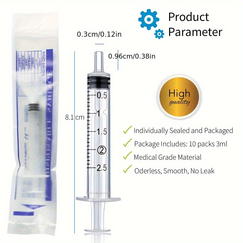 20ml Plastic Syringe 510 Pack for Liquid Measuring