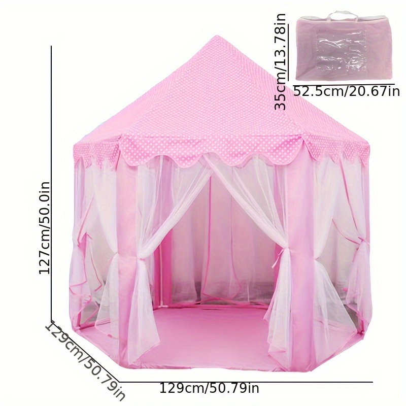 Roze zeshoekige prinsessentent