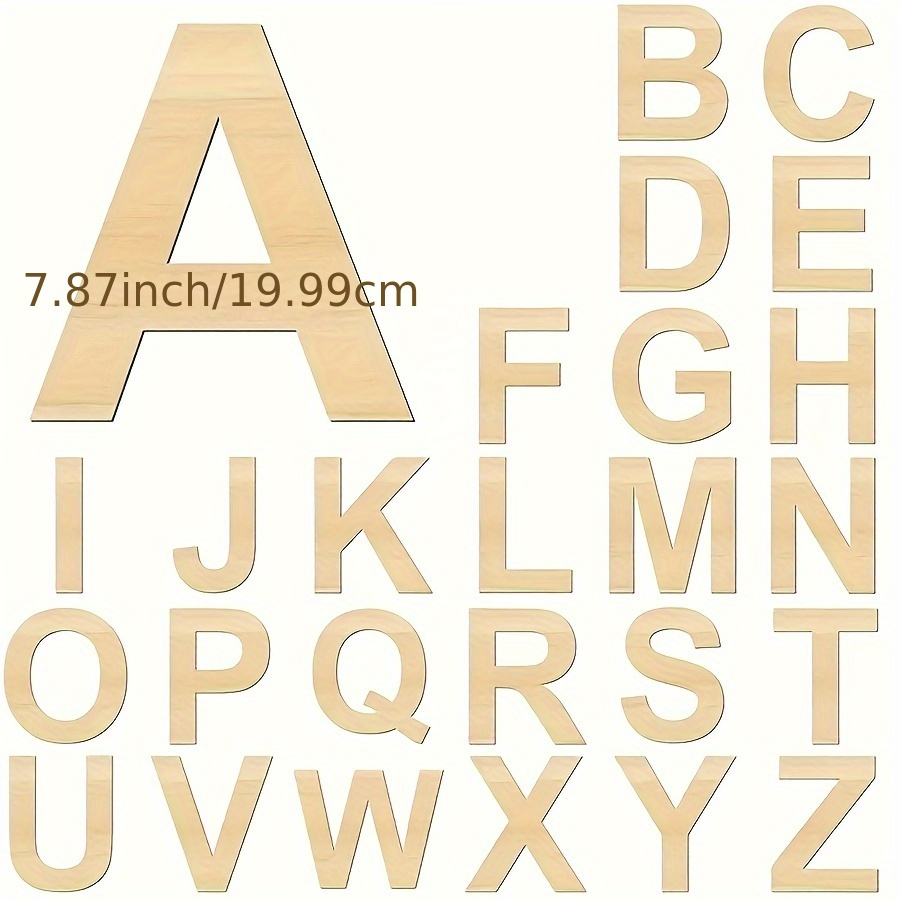 

Plywood Wood Art Boards - 1pc Decorative Wooden Alphabet Letters For Diy Crafts, Painting Projects, And Home Decor - Choose From 26 Letters - 7.87inch
