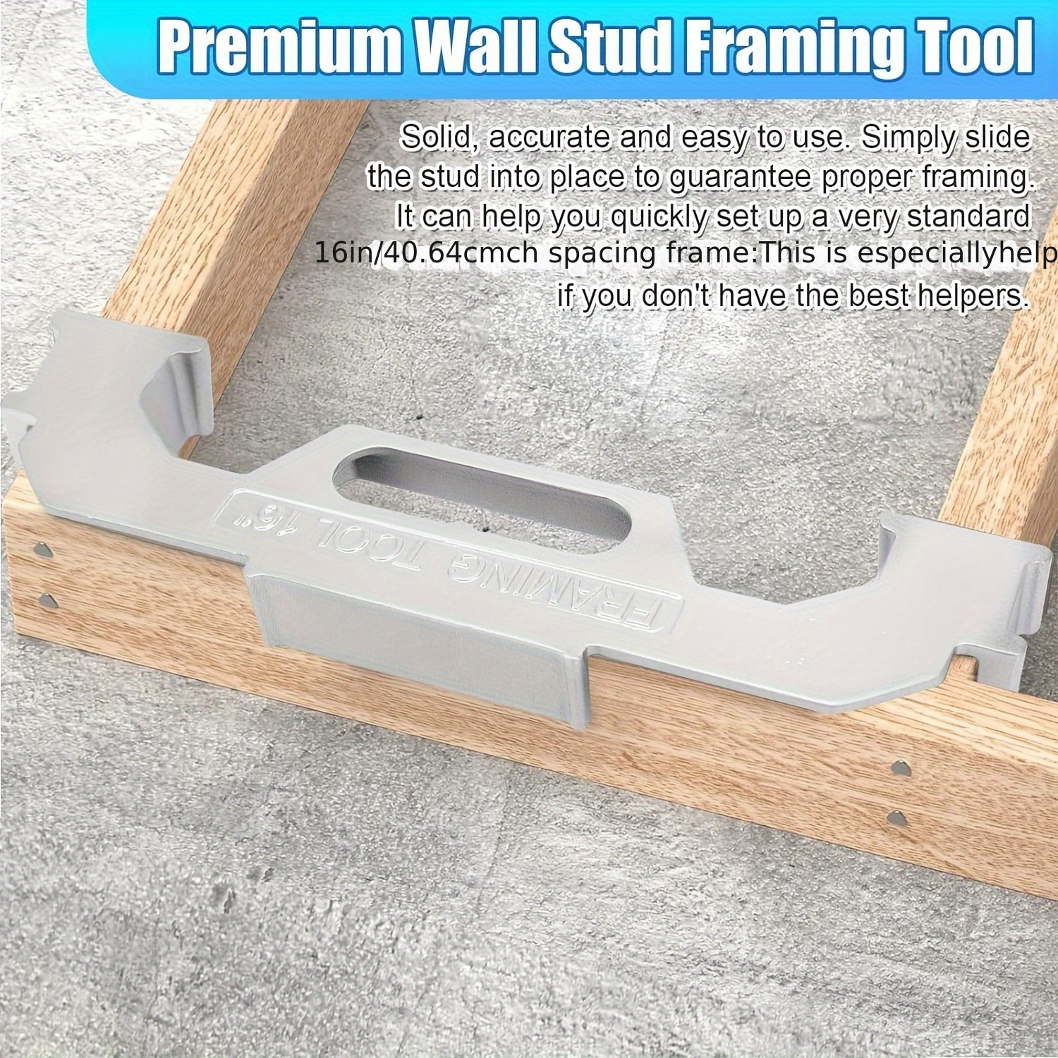 16 Inch Framing Tool, Stud Master 16 Framing Spacing Tool, Measurement Jig  Tool For Walls, Roofs, Floors Or Ladders
