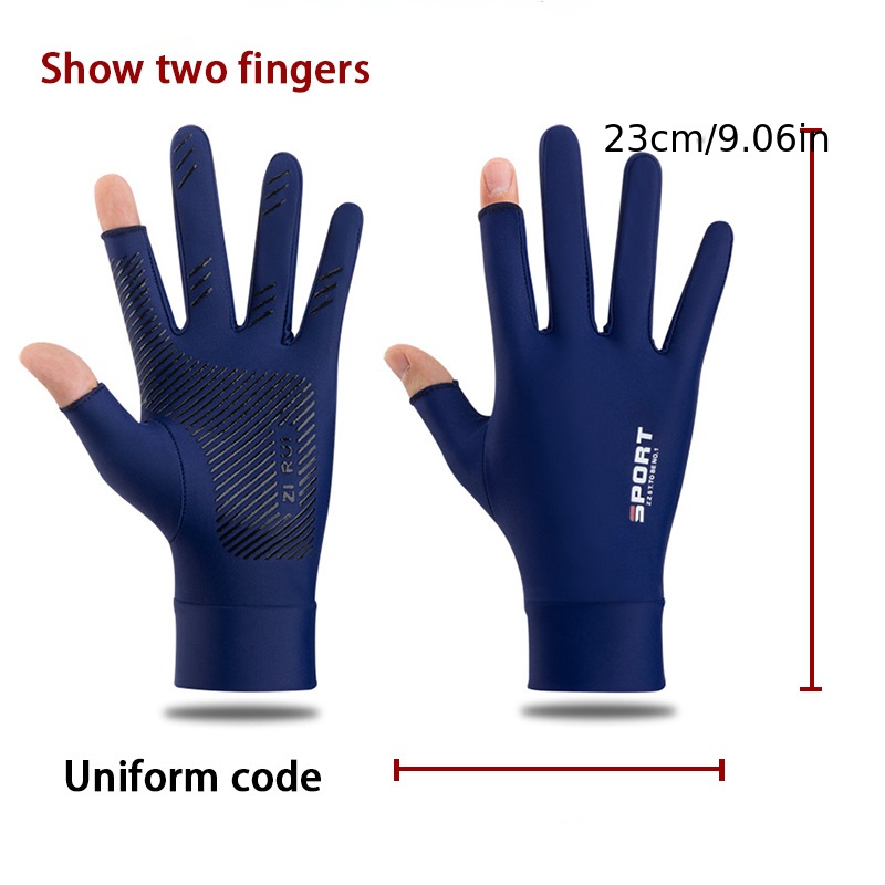 Outdoor Sunscreen Gloves For Men Women Summer Ice Silk Thin Style
