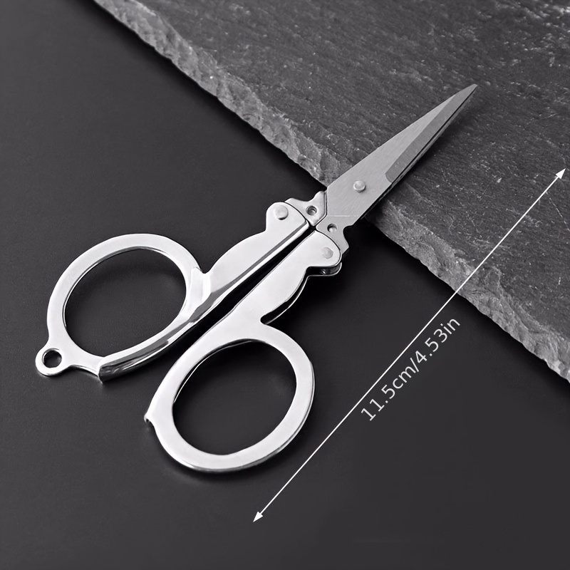 1pc Multi-functional Retractable Stainless Steel Folding Scissors Mini  Travel Portable Outdoor Scissors Cutting Tool