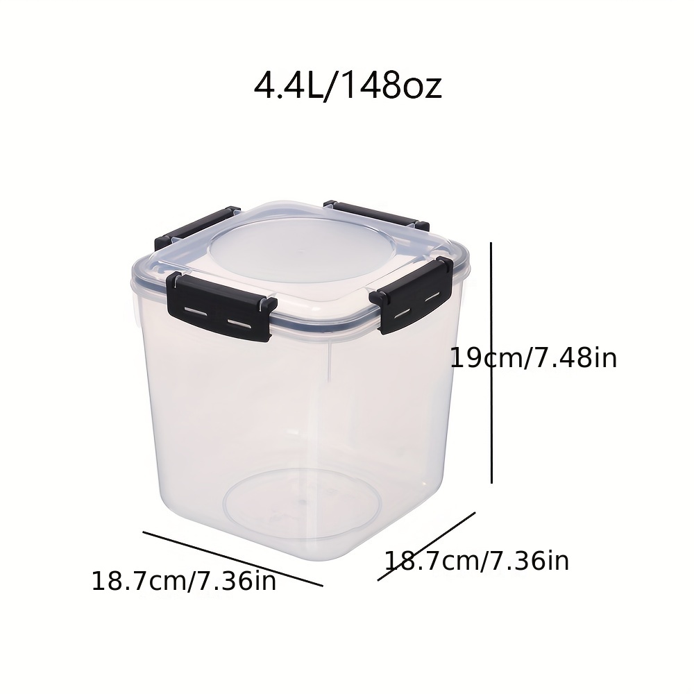 Square Large Capacity Storage Jars With Detachable Snap Button,  Moisture-proof Insect-proof Sealed Storage Containers For Rice, Cereals,  Grains, Flours, Pet Food, Household Airtight Rice Dispenser, Food Storage  Jar, Home Kitchen Supplies 