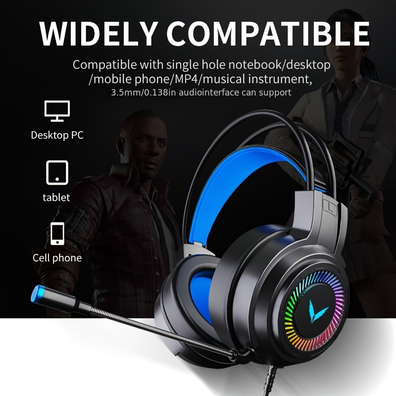 Wired Gaming Headset Detachable Cat Ears Rgb Dazzling Temu