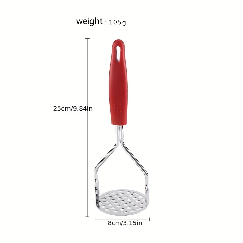 Rubber handle potatoes masher, Potato masher stainless steel, Sweet potato  masher, Metal potato masher