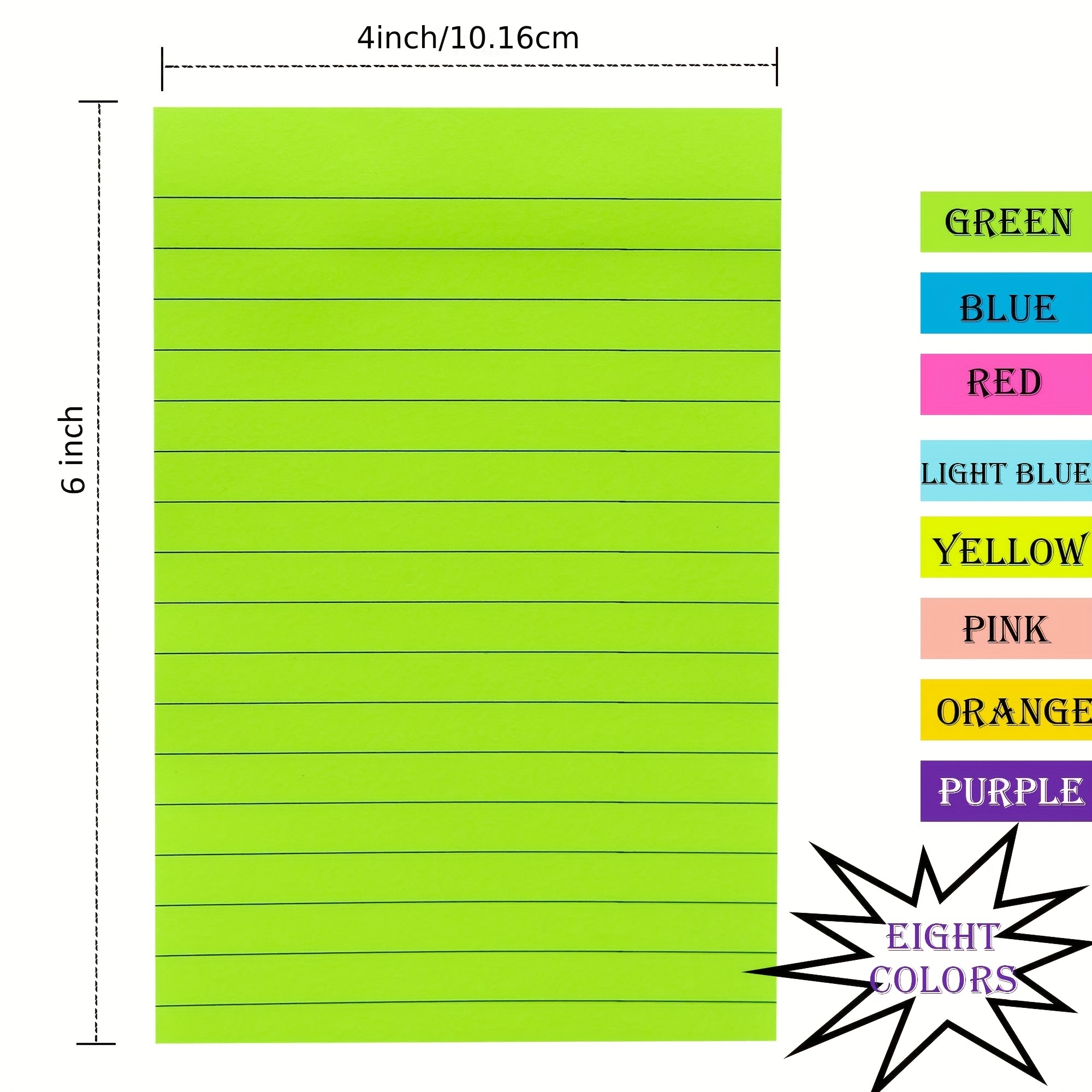 Pads, /pad, Large Sticky Notes 4x6 Lined Sticky Notes Colorful Big
