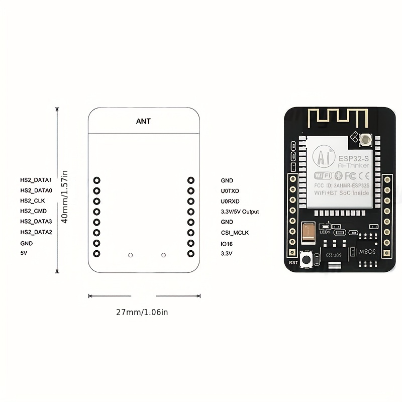 YEJMKJ ESP32 CAM Development Board ESP32-CAM 8MP OV2640 Camera Module, WiFi  Bluetooth Module ESP32-CAM-MB Micro USB to Serial Port CH340G with TF Card