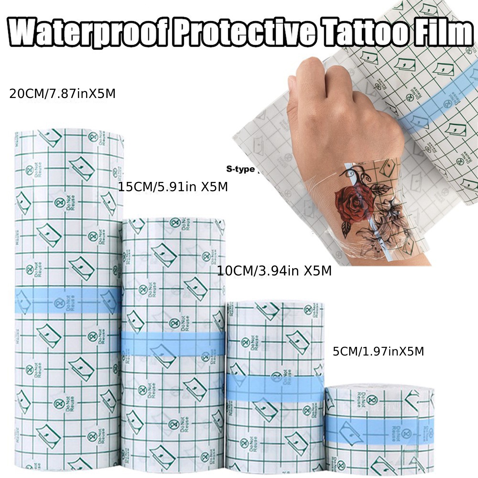 

1pc Transparent Adhesive Wrap Tattoo Aftercare Bandage, Waterproof Protective Film Tattoo Bandage Roll, Skin Dressing, For Swimming Tattoo Aftercare Supplies