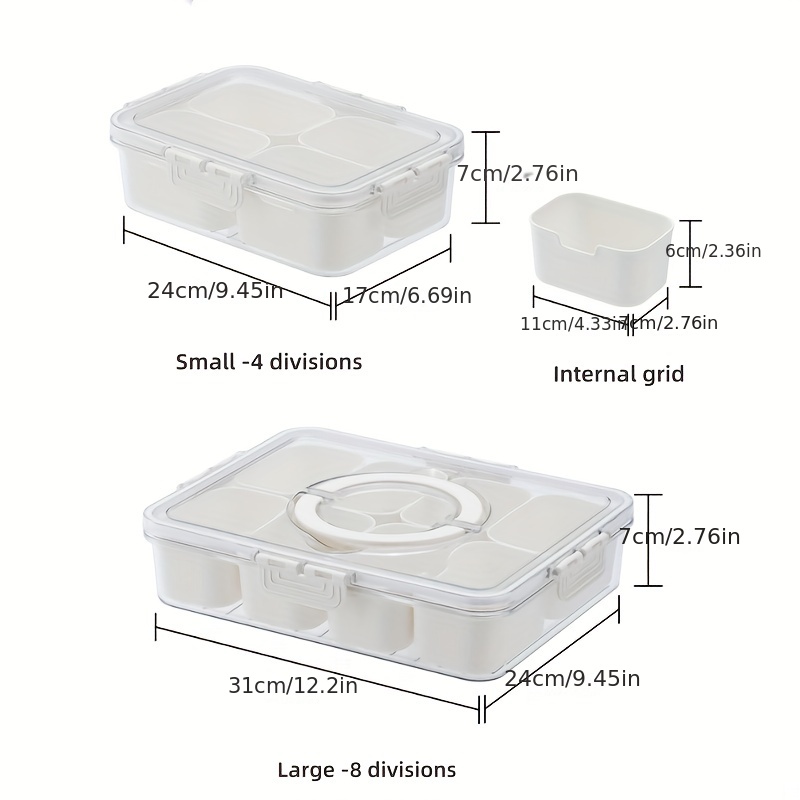 Large Capacity Plastic Seasoning Box with 4/8 Removable