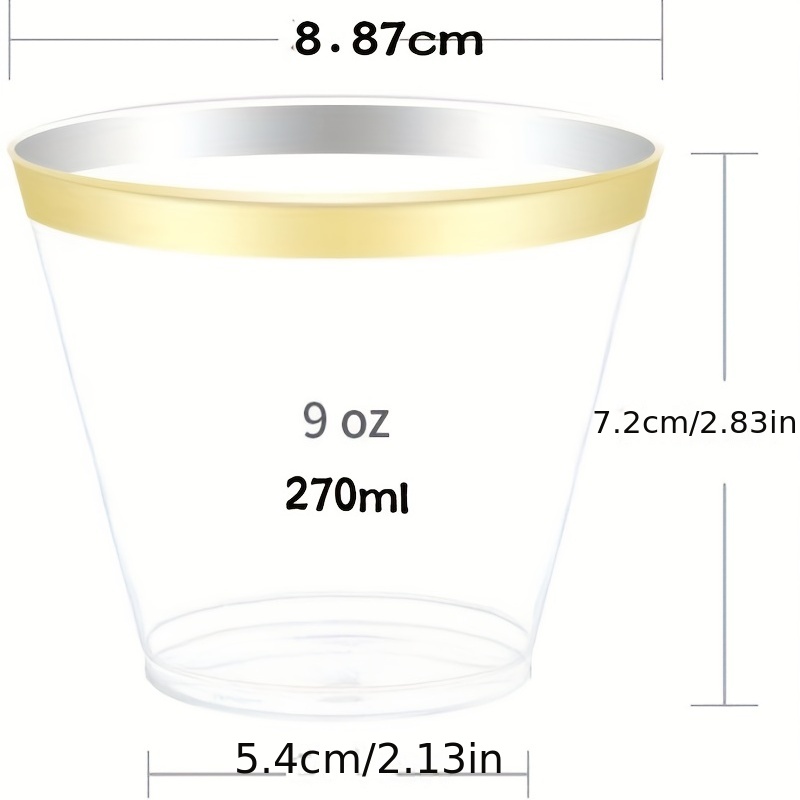 Copas Desechables Vasos De Plástico Duro De 9 Oz. Copas De