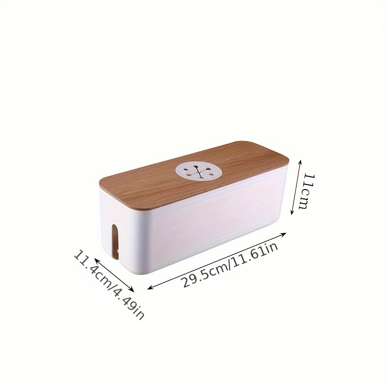 Desktop Cable Organizer Box With Lid - , Power Strip Holder For Data Cables And , Durable Plastic Material, Storage Bins For Home Organization