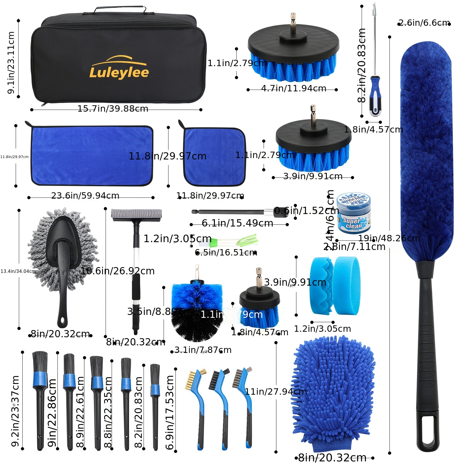 30PCS Car Detailing Brushes Set Interior car Cleaning kit Auto Detail Kit  Car