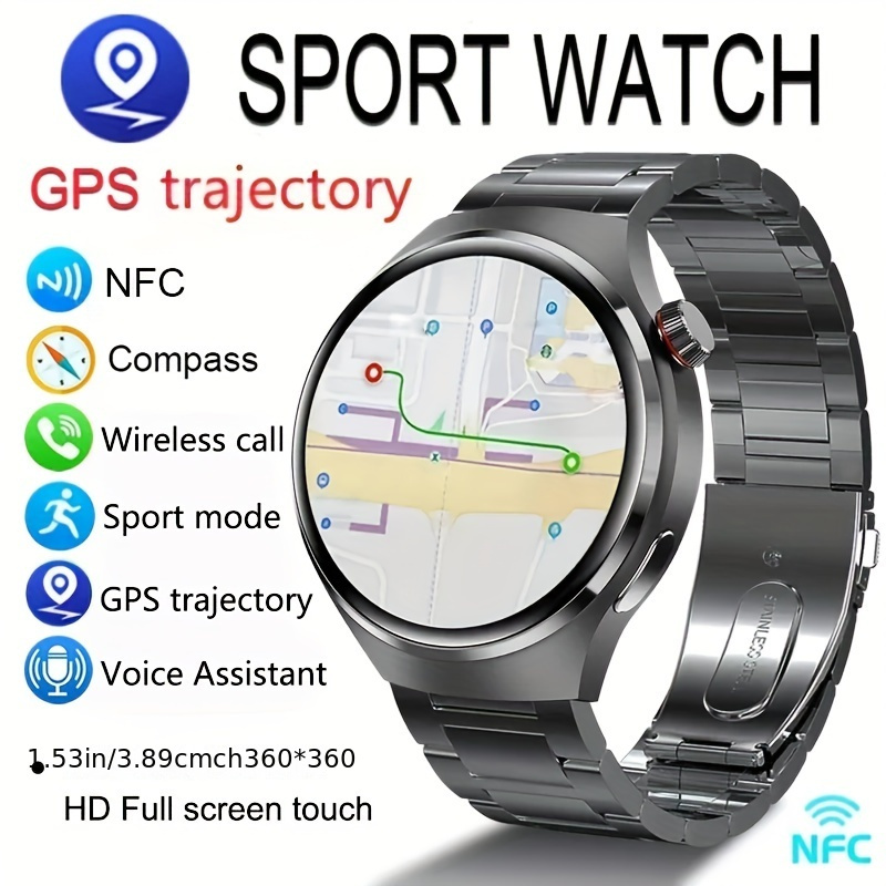 

Nfc Ai Voice Wireless Call, Compass, Fitness Smart Watch For Men, Gps Motion , 360*360 Hd Screen Business Smartwatch