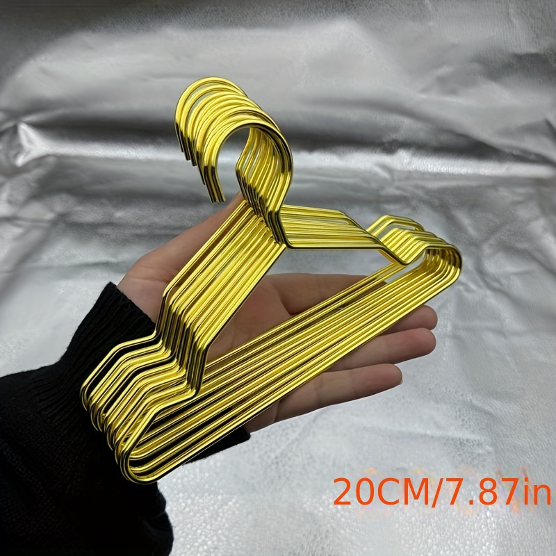 E-shop 10er-Set Goldene Metall-Kleiderbügel für Haustiere mit Rutschfesten Rillen - Ideal für kleine bis mittelgroße Hunde & Katzen, für Teddy- -