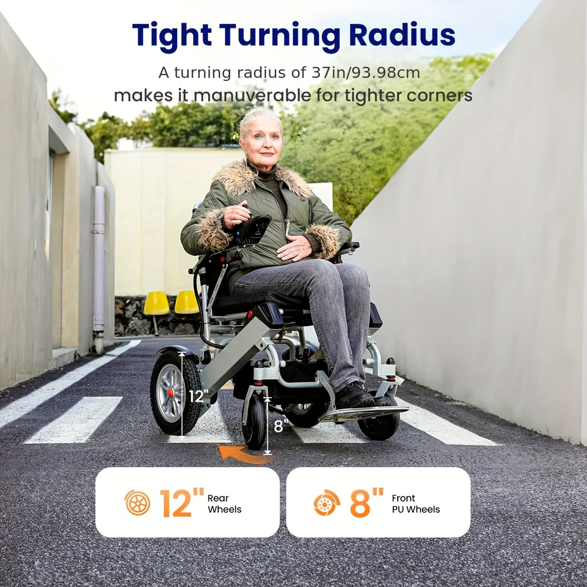 gifts for men christmas gifts electric wheelchair for adults lightweight foldable portable all terrain power motorized wheel chair security and comfortable and   weight capacity 264lbs my older   disability assistance Product details 3