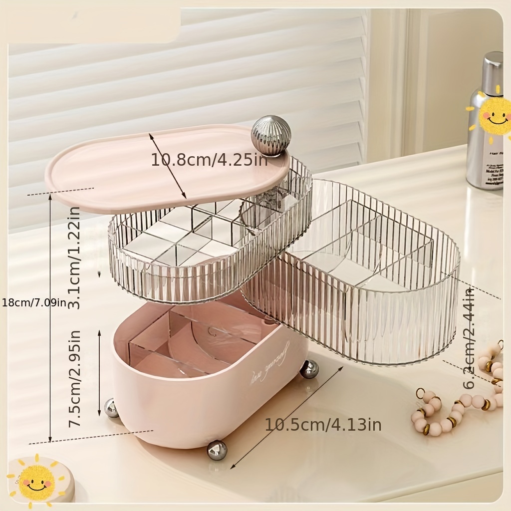 Rotating Desktop Storage Box Dustproof Multilayer Transparent Jewelry Watch Rack