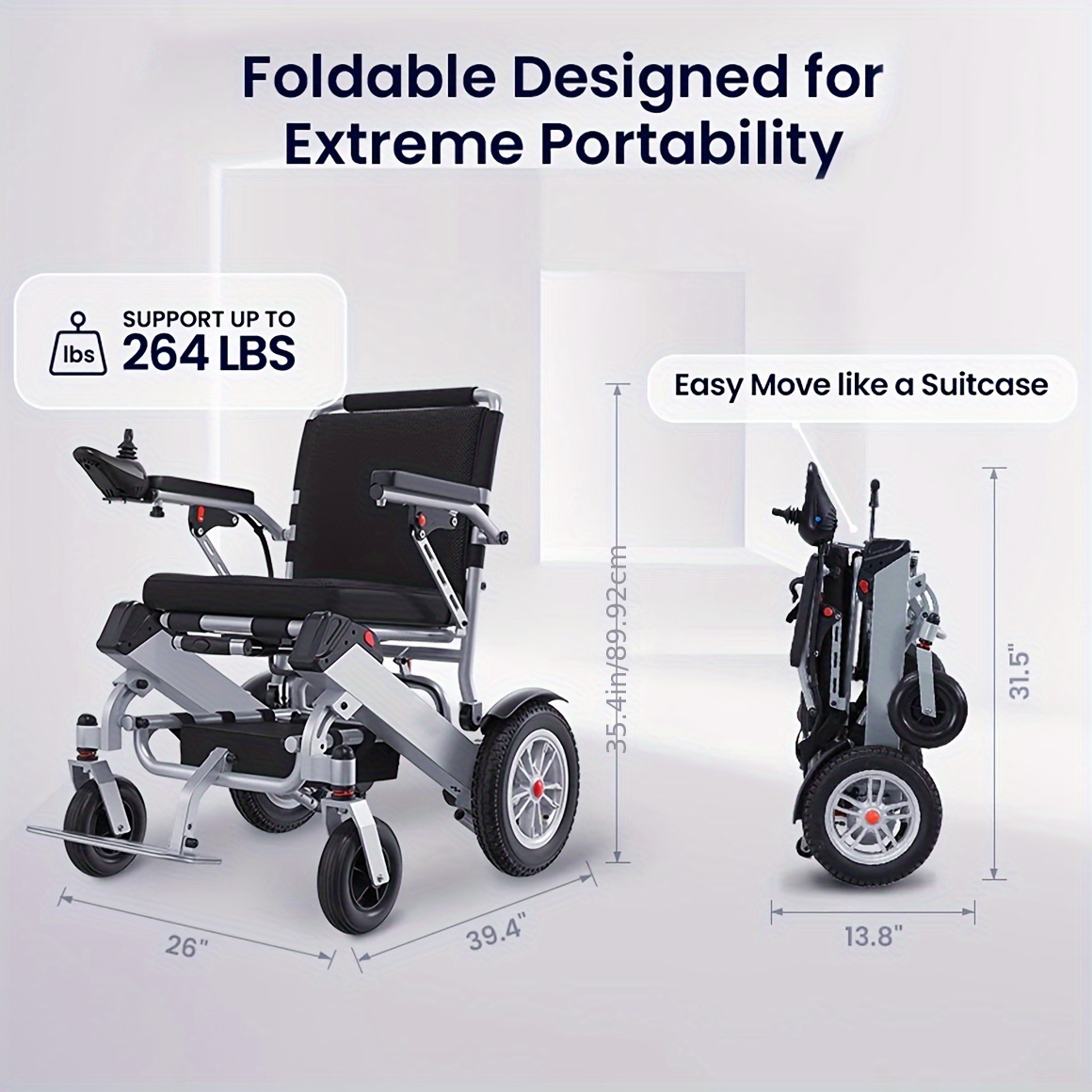 gifts for men christmas gifts electric wheelchair for adults lightweight foldable portable all terrain power motorized wheel chair security and comfortable and   weight capacity 264lbs my older   disability assistance Product details 5