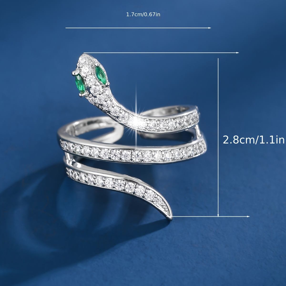 Women's Sexy Snake Open Ring with CZ Jewelry Accessory