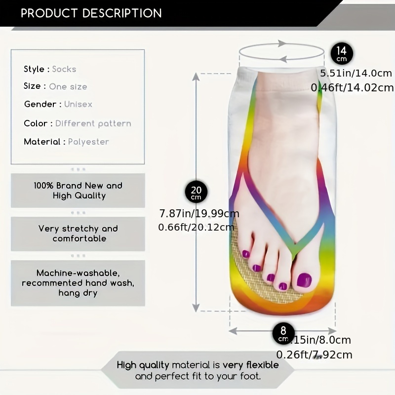 1/4 Pair Bizarre Flip-Flop Bone Toe Socks - Unisex, Non-Slip, Odorless, Moisture-Wicking, Soft & Comfortable, Perfect for Outdoor Sports, Parties, and Unique Gift Ideas, Cute Socks