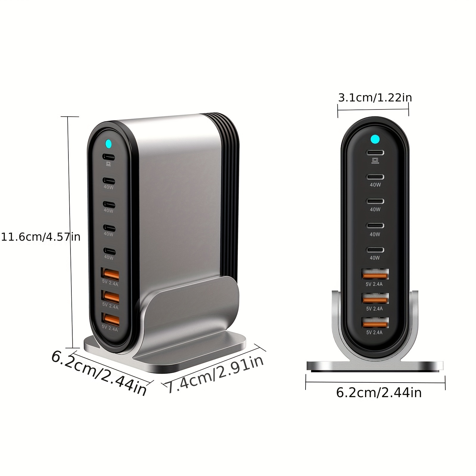 Multi Port Charger Usb C Fast Charger Sacrack Foldable Compact 8