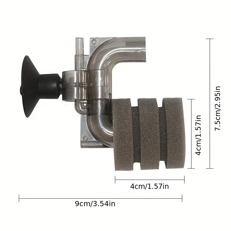 Image of Mini Aquarium Filter Aquarium Shrimp Pond Air Pump Biochemical Sponge Filter Bio Sponge Filter Aquarium Filtration Additions, Without Battery