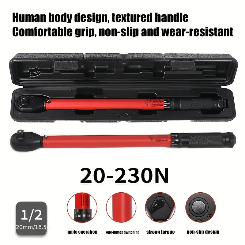 72-tooth Round Tube Adjustable Torque Wrench For 4s Shops And Auto Repair, Effort- Ratchet Spanner